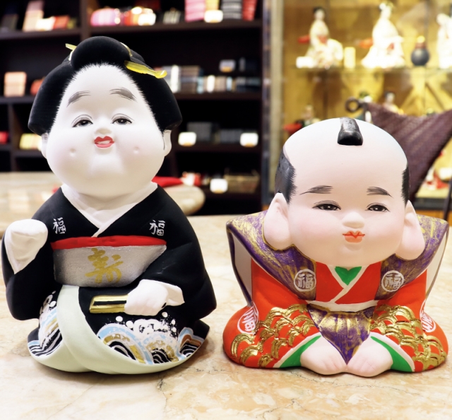 博多人形「子」の干支と正月飾り縁起物展