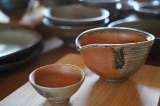 薪窯作品と草木染め