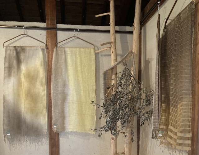 薪窯作品と草木染め