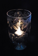 手彫りガラスの灯り展