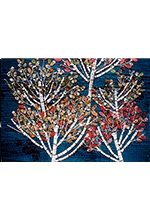 絵キルトログキャビン四角つなぎクレイジーキルト展